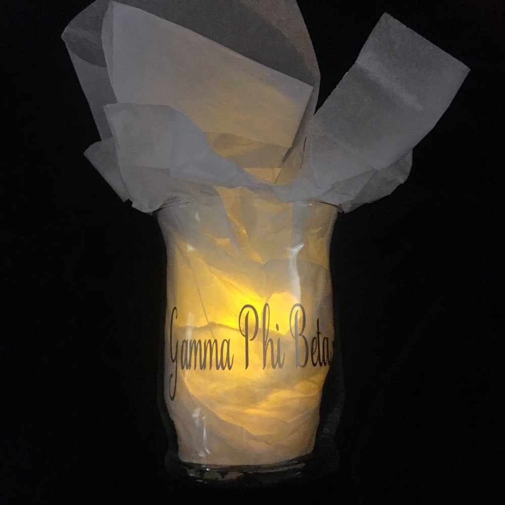 Gamma Phi Beta Glass Candle Holder ✨